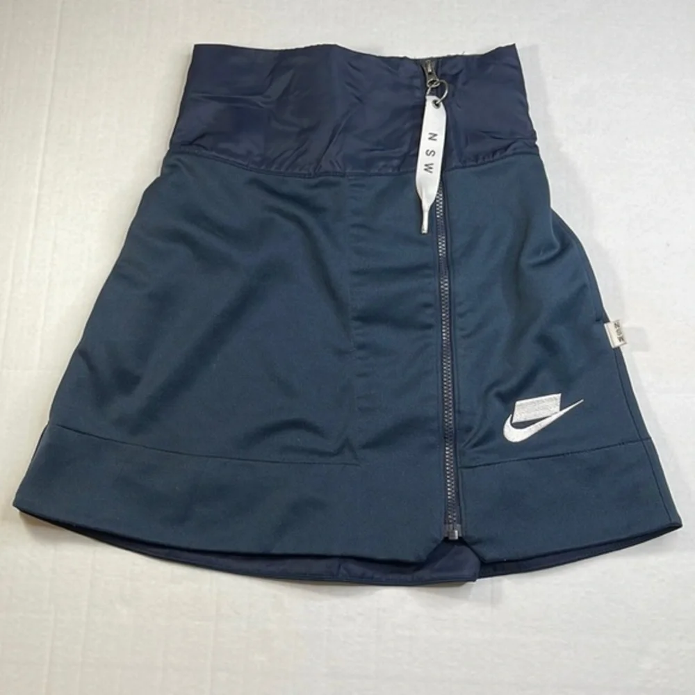 Nike NSW Streetwear High Waist Zip Up Dark Obsidian Skirt Size XS
